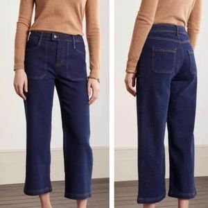 Boden Cropped Wide Leg Cargo Jeans Size 12R